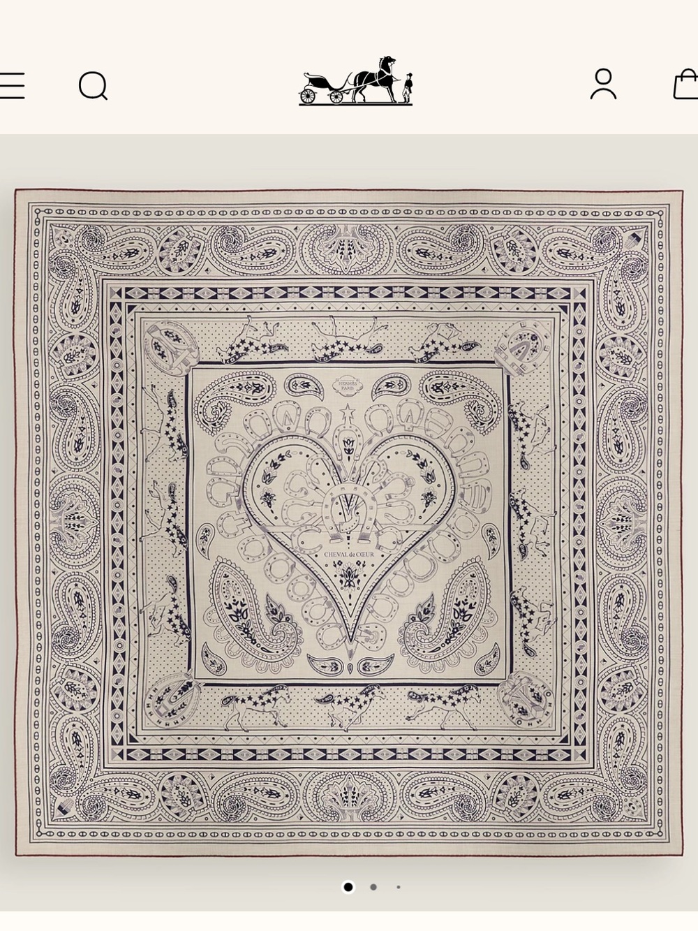 Hermes 140 Coeur de Cheval - Naturel / Bleu Marine / Bordeaux